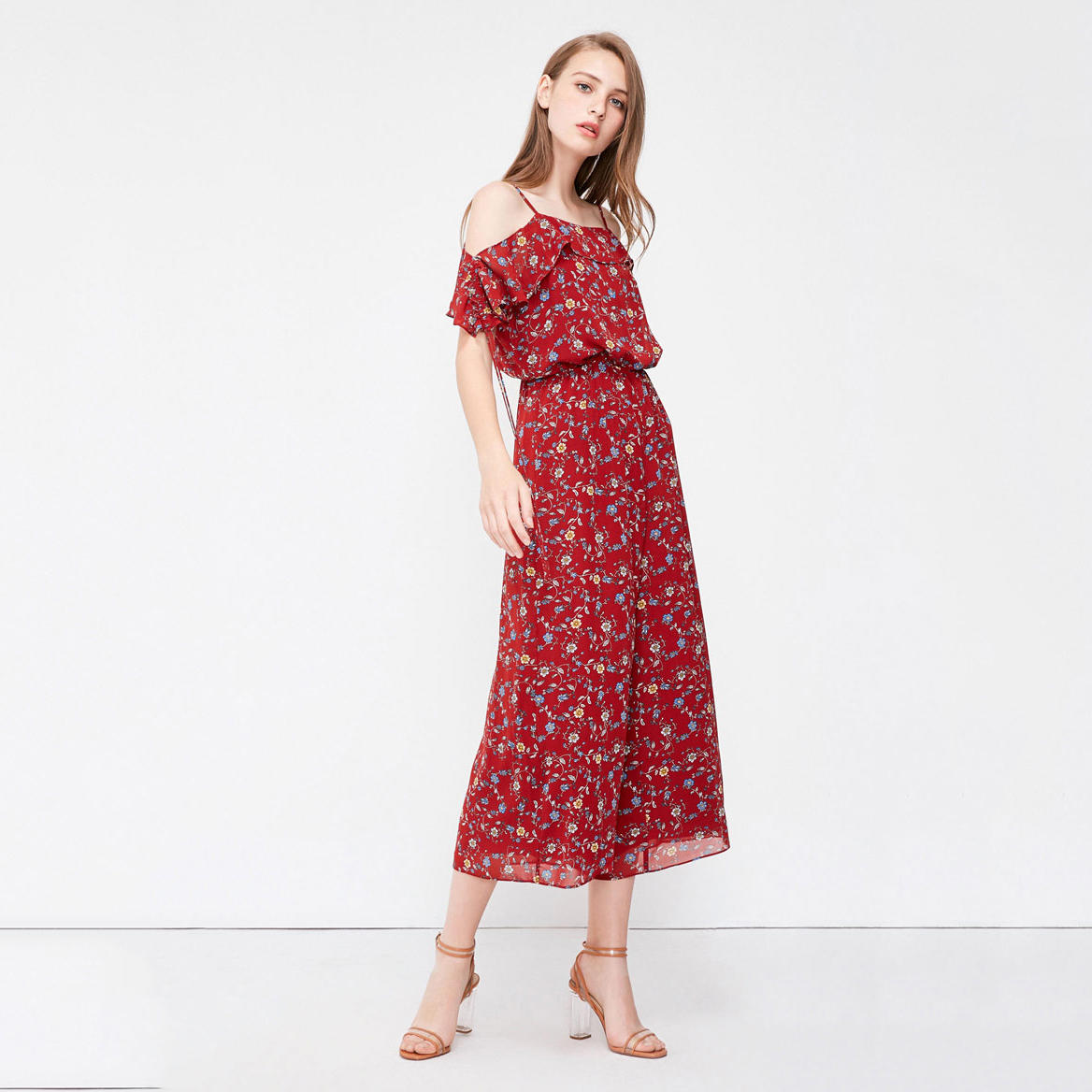 OEM Factory Custom Chiffon Red Women Jumpsuit