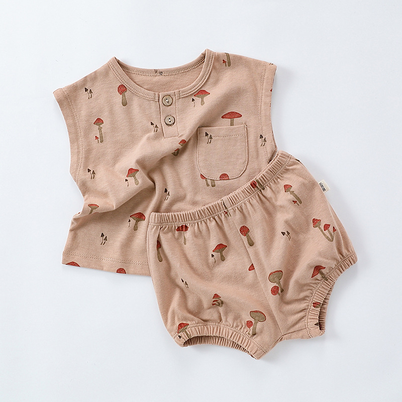 Newborn Baby Summer Cute Print Home Set